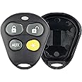 KeylessOption Keyless Entry Remote Control Starter Car Key Fob Case Shell Outer Cover Button Pads for Viper Automate Alarms