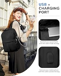 CADOLIM Black Laptop Backpack For Women Travel