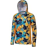 BASSDASH Men’s UPF 50+ Fishing Hiking Camo Hoodie Shirt with Face Mask Lightweight Neck Gaiter Long Sleeve