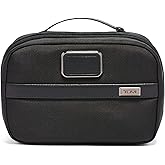 TUMI Alpha Split Travel Kit - Compact Toiletry Bag for Men & Women - Features Removable Leather Handle & 3 Zip Pockets - Black