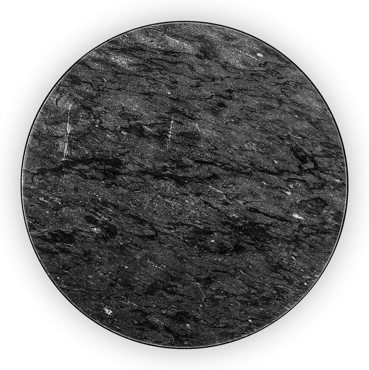 Flexzion Round Black Marble Cheese Board, 12 Inch Serving Board for Charcuterie Cheese, Cutting, Pastry, Trivet - Image 5