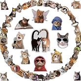 100 Pcs Cat Stickers, Cute Cat Meme Stickers Bulk, Fun Waterproof Vinyl | Funny Stickers for Water Bottle Laptop Phone Notebook Luggage Scrapbook, Cat Lover Gifts for Kids Teens Adults Students