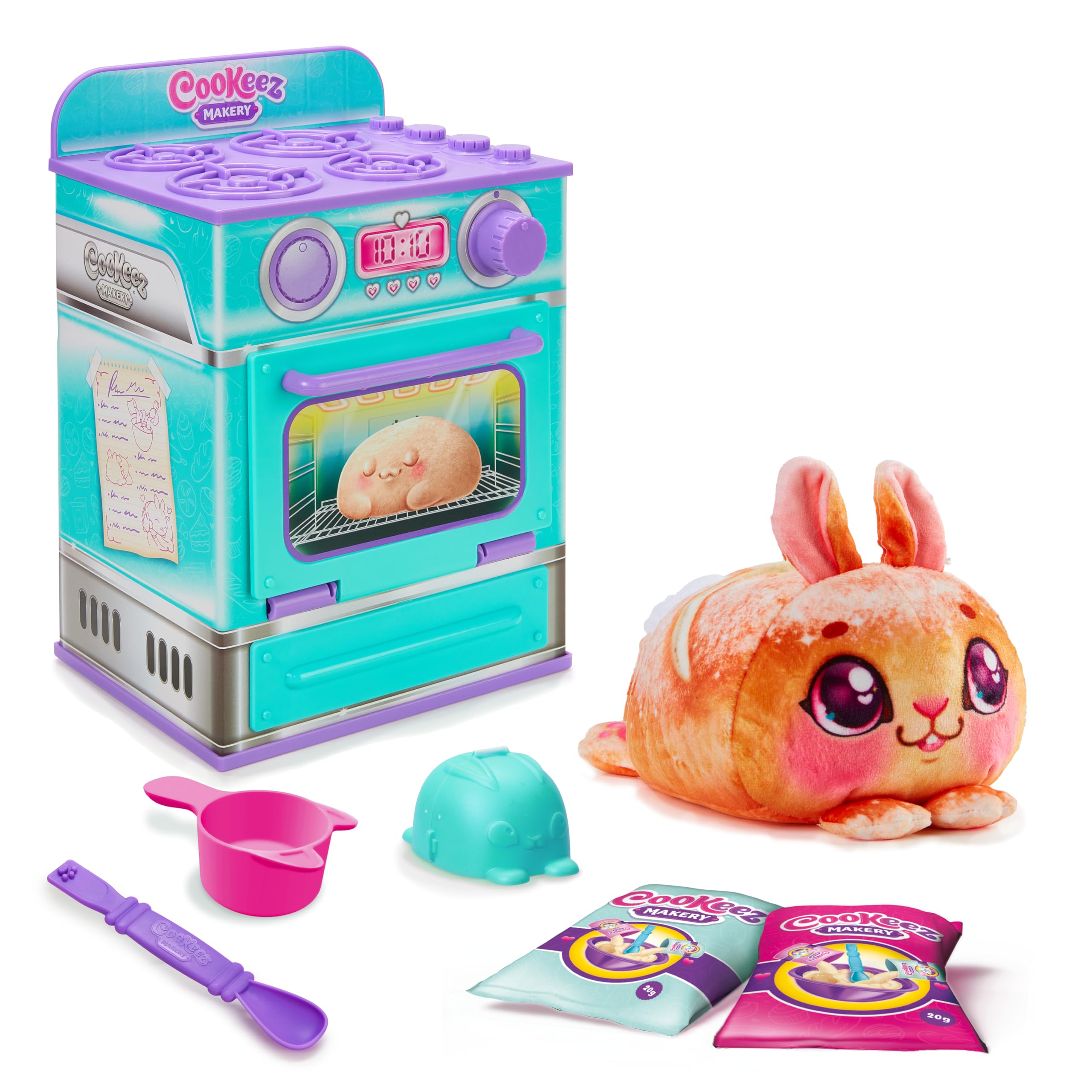 COOKEEZ MAKERY Baked Treatz Oven, Mix & Make a plush best friend! Place your Dough In The Oven And Be Amazed When A Warm, Scented, Interactive, Comes Out! Which Surprise Bake Will You Make?