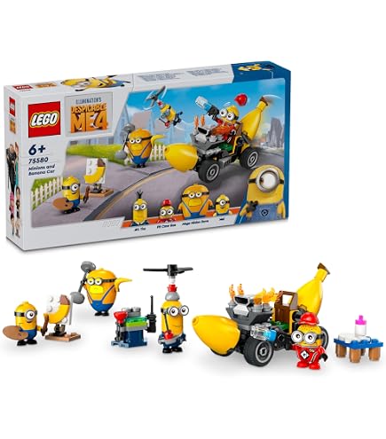 Amazon.com: LEGO Despicable Me 4 Minions and Banana Car Toy Gift