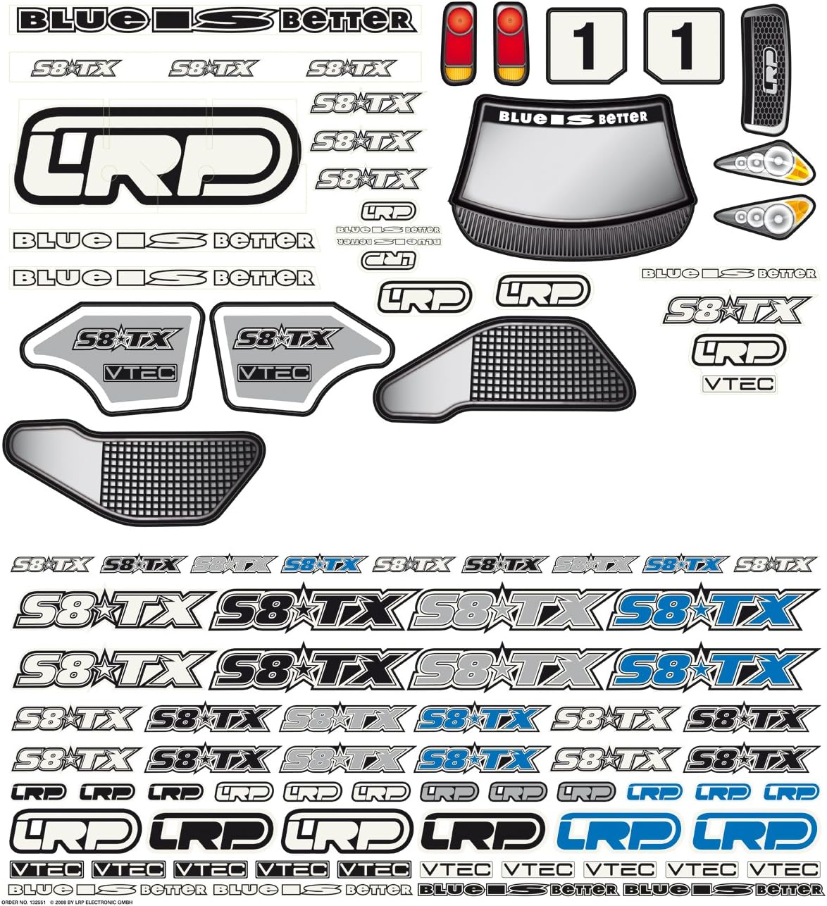 LRP Electronic 132551 Decal Sheet S8 TX – Free UK Delivery