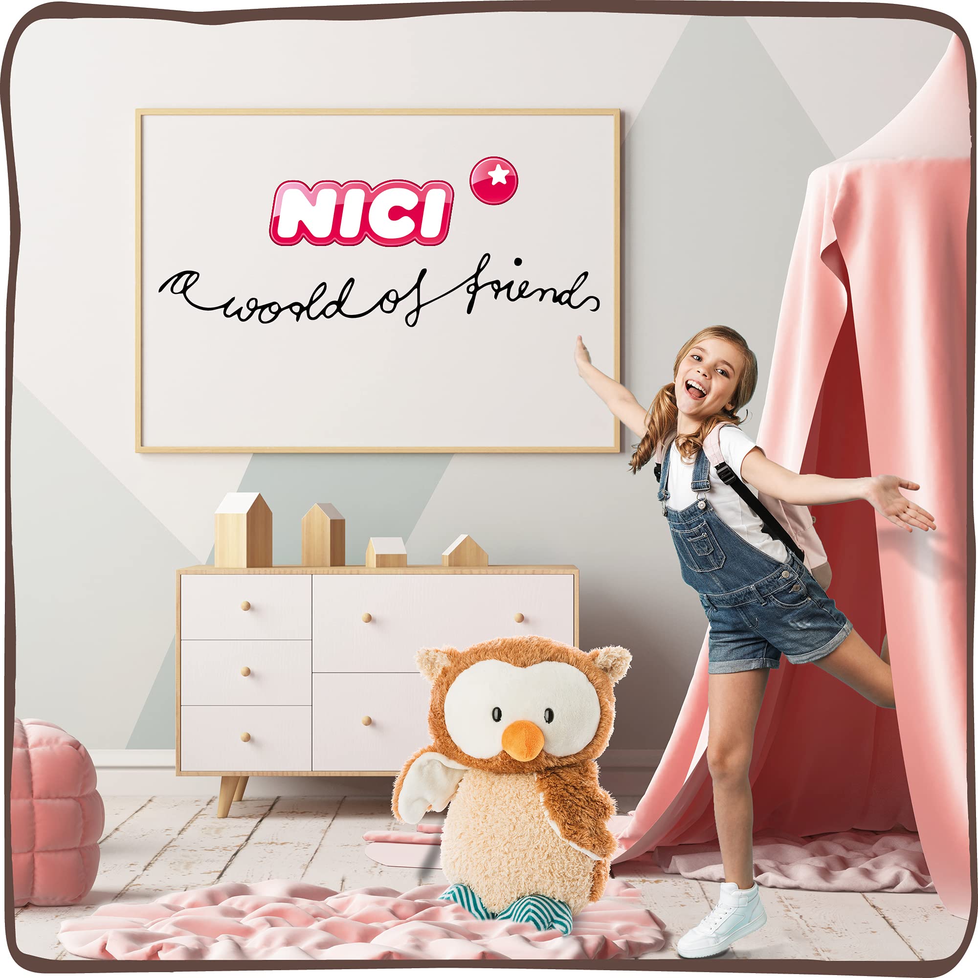 NICI Kuscheltier Baby-Eule Owlino 70 cm – Eule Plüschtier für Mädchen, Jungen & Babys – Stofftier Eule zum Kuscheln, Spielen & Schlafen – Gemütliches Schmusetier ab 0 Monaten 6