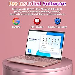 Rumtuk 16" Rose Gold Laptop, Celeron N5105