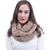 Lina & Lily Faux Fur Winter Double Loop Infinity Scarf