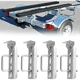 Galvanized 8" Boat Trailer Bunk Brackets, Swivel Top for 3" Crossmembers | Fits 1.5"x3", 2"x3", 3"x3", Rust-proof &amp; adjustable, Includes U-bolts &amp; hardware