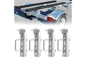TENGBASE 4 PCS 8" Boat Trailer Bunk Brackets, Galvanized Swivel Top, for 1.5" x 3", 2" x 3", 3" x 3" Boat Trailer Crossmembers