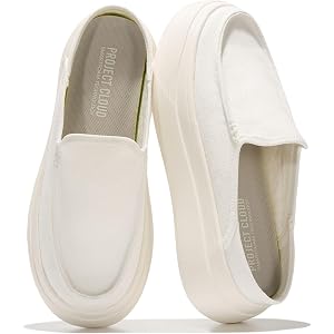 Project Cloud Platform Loafers for Women - Womens Clogs & Mules (Daphne) | Genuine Leather & Canvas Clogs & Mules for Women F