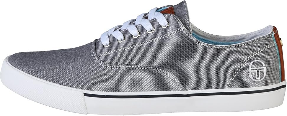Amazon Sergio Tacchini セルジオ タッキーニ メンズ ヨーロッパ ローカット レースアップ キャンバススニーカー 紳士靴 カジュアルシューズ 男性用 7 Uk グレー ホワイト スニーカー