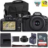 Canon EOS R50 Mirrorless Camera Kit &ndash; APS-C RF Camera with 18-45mm Lens, 4K Video, Dual Pixel AF II &amp; Vari-Angle Touchscreen (5811C012) + Shoulder Bag + 128GB Memory Card