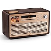 GLENCREAG VTS01 HiFi Vacuum Tube Speaker Amplifier with ECC82 Tubes – CD/FM/BT/USB/RCA/Optical/Coaxial Inputs | Custom Sound Tuning & Remote Control