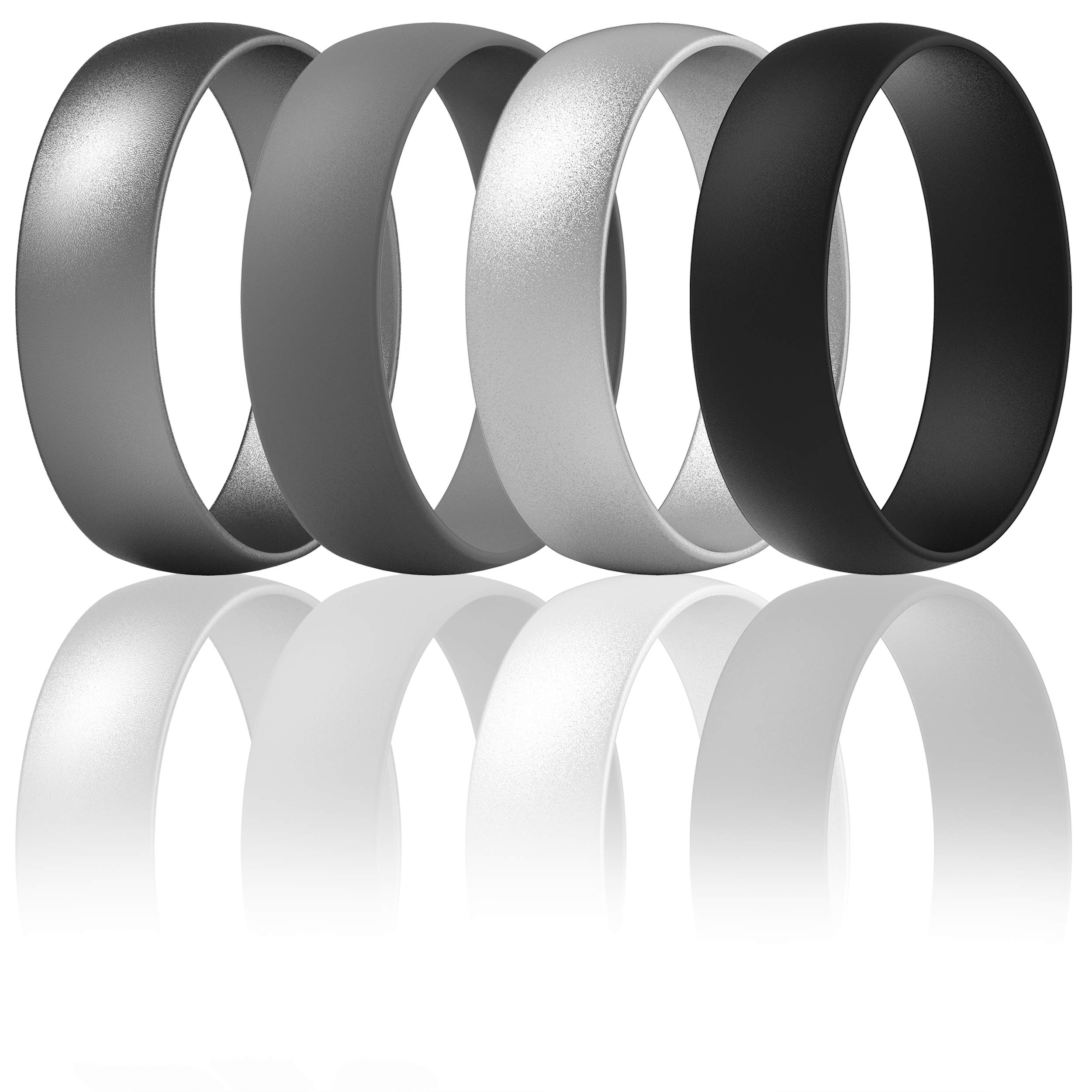 ThunderFit Silicone Wedding Ring for Men & Women, 6.3mm Wide - 1.65mm Thick