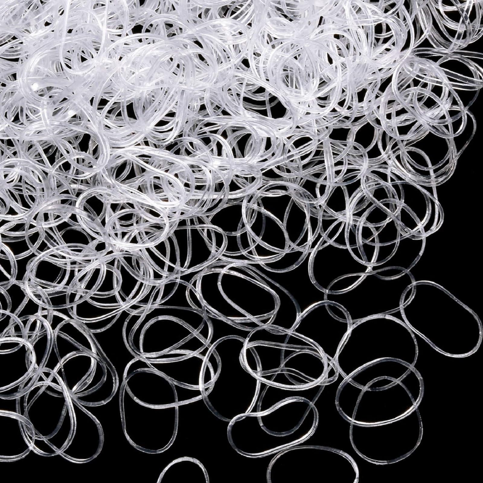 Pack of 1000 Mini Rubber Bands Soft Elastic Bands for Kids Hair, Braids Hair, Wedding Hairstyle and More (Clear)