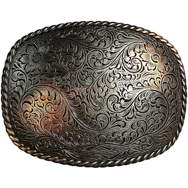 Oval Cast Brass Western Belt Buckle - Antique Patina - 1.5\