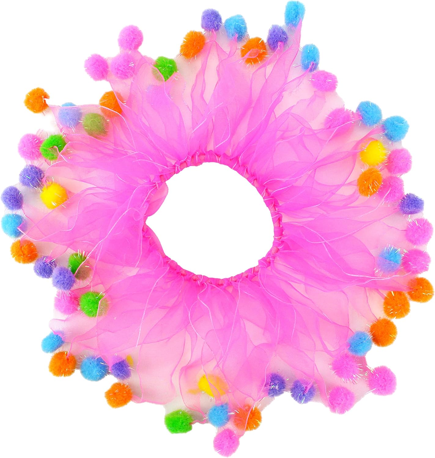 Amazon Com Midlee Pink Birthday Pom Pom Dog Collar Large Pet Supplies