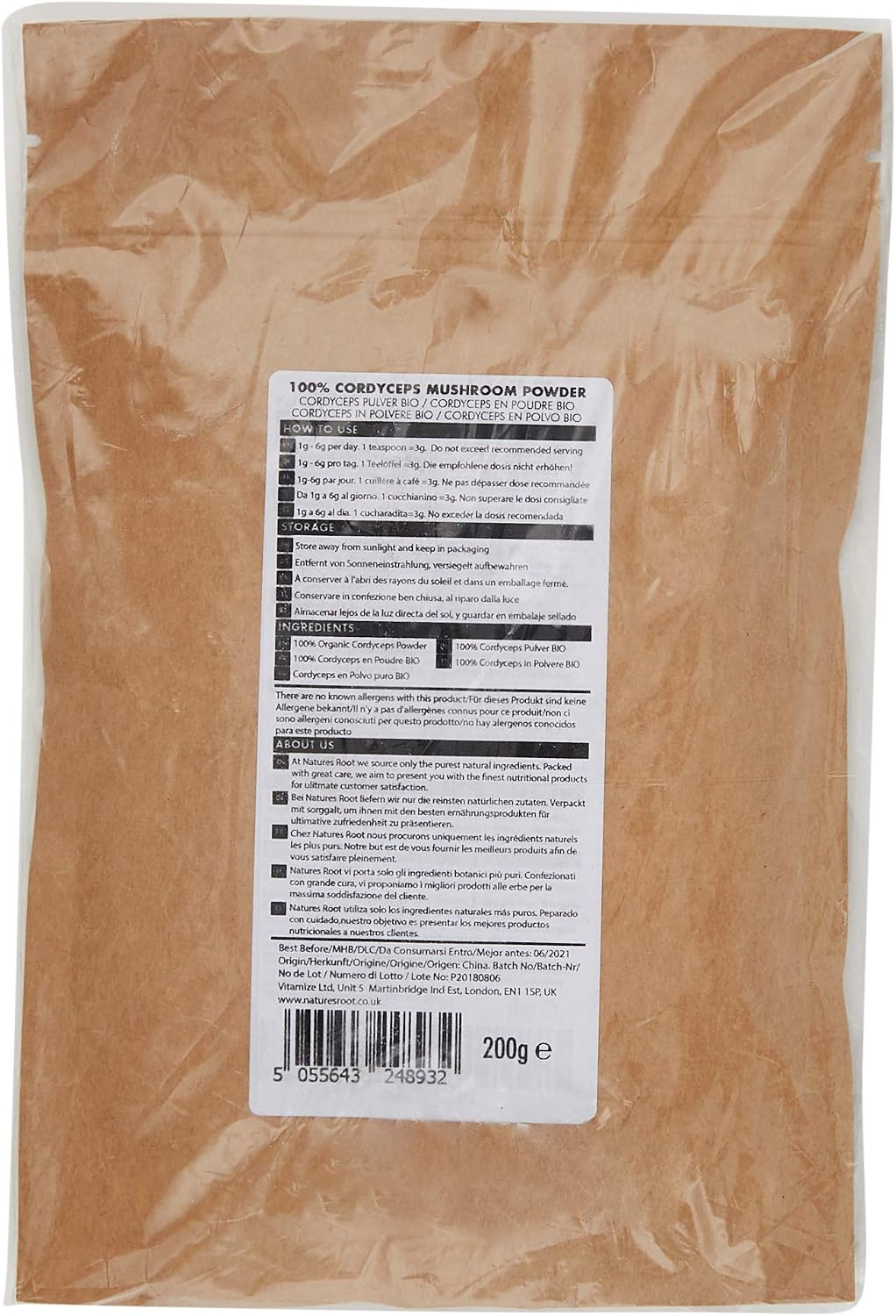 Natures Root Cordyceps Militaris Mushroom Powder 200g, 200 g (Pack of 1) - Image 3