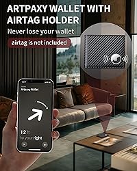 Mens Wallet With AirTag Holder, Bifold Leather RFID
