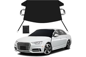 EcoNour Windshield Cover for Ice and Snow | Enhanced 600D Oxford Fabric Windshield Frost Cover for Car | Water, Heat & Sag-Proof, Windproof Double Strap Design for All-Weather Protection 69x42 Inch