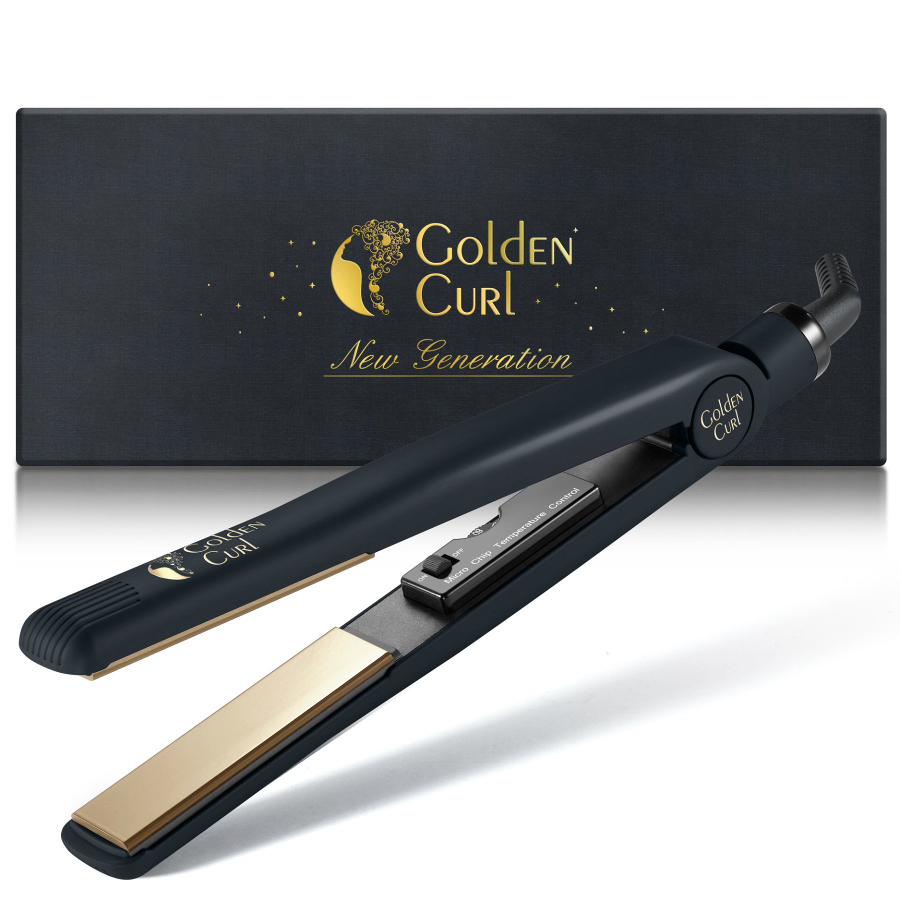 Golden Curl Glätteisen GL829 Haarglätter für alle Haartypen – unglaubliche 5 Jahre Garantie – Professioneller Hair Straightener (Gold)