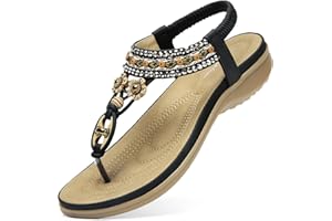 Littleplum Womens Sandals Arch Support Summer Beach Sandals Comfort Walking Shoes Bohemian Flip Flops Sandals for Women