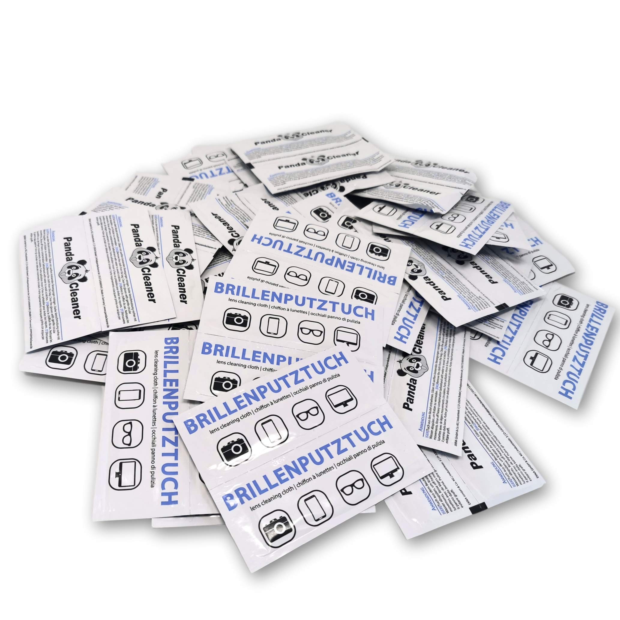 PandaCleaner Cleaning Wipes for Glasses Moist – Streak-Free Cleaning Cloths 50/100/200 Pieces – Glasses Cleaning Cloth Wet (Pack of 100)