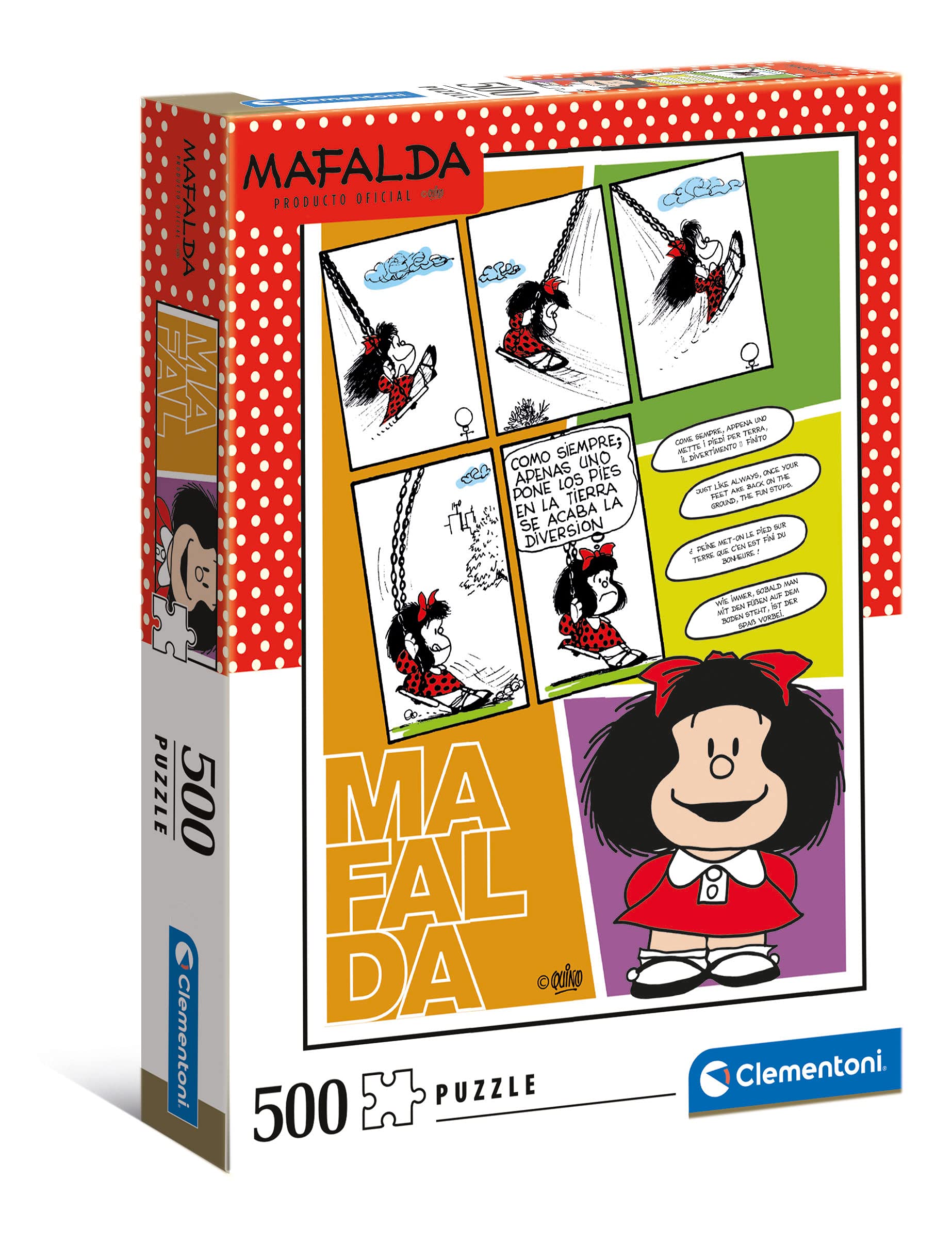 Clementoni 35105 Mafalda 500 Pieces Comic Strip-Made in Italy, Jigsaw Puzzle for Adults, Multicoloured