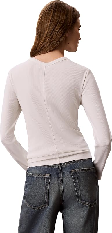 Ls Woven Label Baby Rib Button F LV047G207G Autres Hauts, Blanc (Blanc Vif), XL