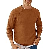 Runcati Mens Crew Neck Pullover Sweater Waffle Long Sleeve 2025 Fall Winter Thermal Textured Knitted Sweaters