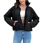 WHN Women Cropped Quilted Puffer Jacket 2025 Winter Outerwear Coat Warm Full Zipper Padded Jacket
