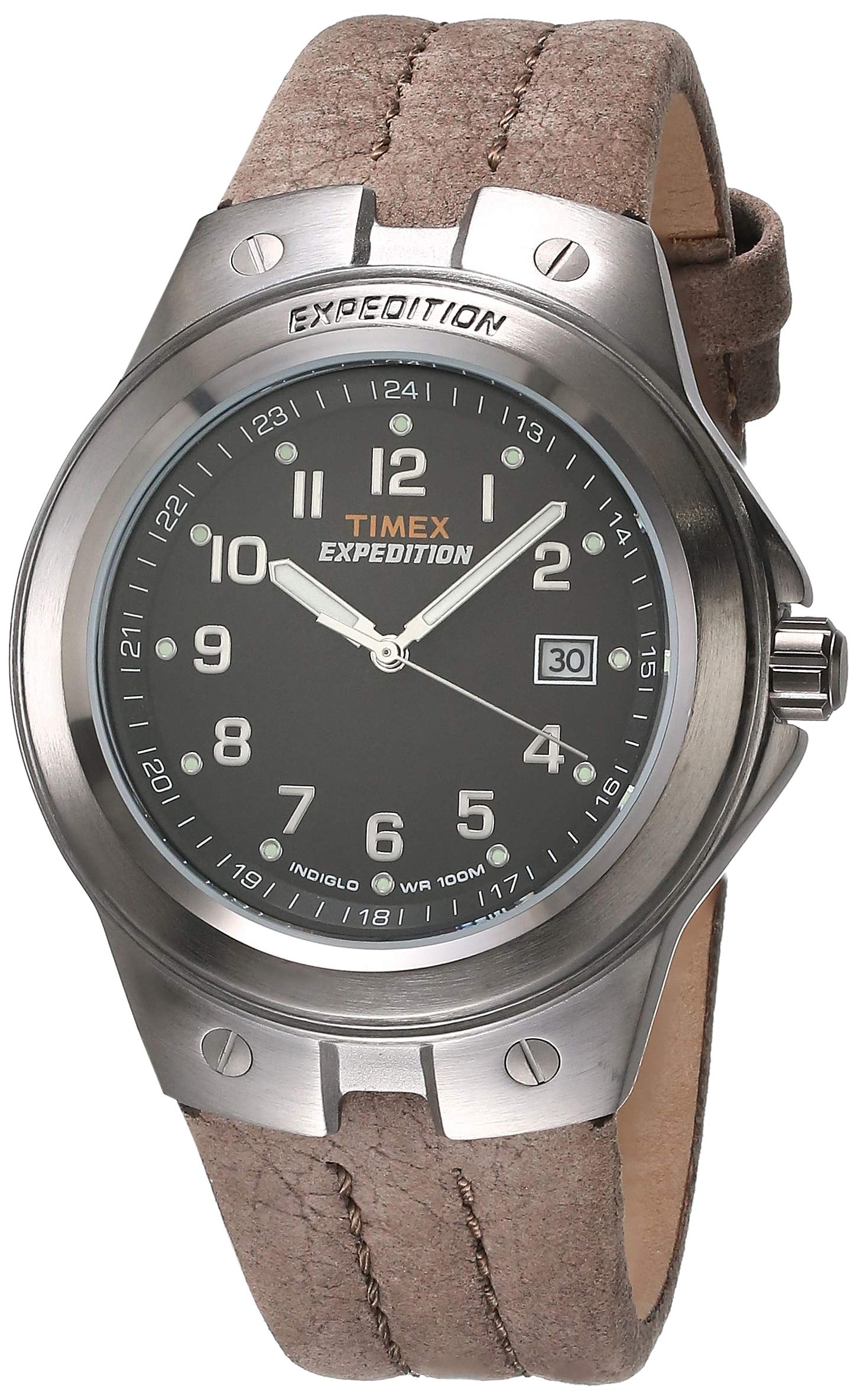 Photo 1 of Timex Men's T49631 Expedition Metal Tech Brown Leather Strap Watch