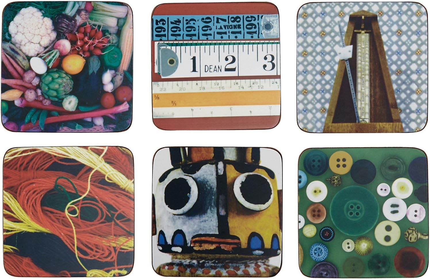Eames Square House of Cards Coasters, Mixed Images