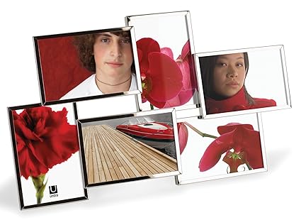 Umbra Flo 4-Inch-by-6-Inch 6-Opening Metal Frame, Chrome