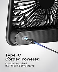 Koonie USB Desk Fan, Strong Wind Ultra Quiet Small