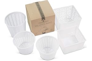 COUNTRY TRADING CO. Cheese Maker Molds Set of 5 – For Draining Ricotta Sour Cream and Quark - Press Indian Paneer Queso Goat Crottin Kefir Vegan Ricotta Cashew or Almond Cheese - Italian Soft Cheese Draining Basket Set