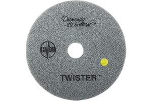 Americo Manufacturing 435417 Twister Yellow 1500 Grit Floor Pad for Step 2 Initial Polishing (2 Pack), 17"