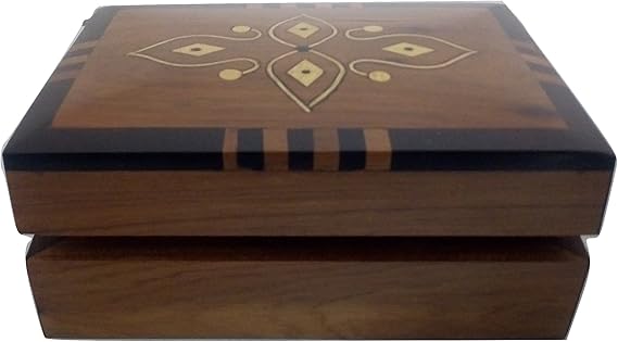 Joyero caja de madera de madera artesanal Oriental Marruecos marroquí: Amazon.es: Hogar