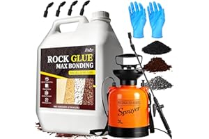 Rock Glue for Landscaping with Pump Sprayer - 1.3 Gallon Ready to Spray Mulch Glue, Long-Lasting Mulch Lock Gravel Glue for O