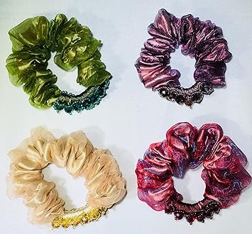 Amazon Com Julie Double Layers Silk Yarn Crystal Beads Hair