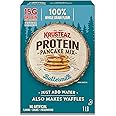Krusteaz Protein Buttermilk Pancake and Waffle Mix, 15g Protein Per Serving, 20 oz Boxes (Pack of 8)