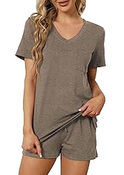 RUBZOOF Pajamas for Women Shorts Set V Neck Casual