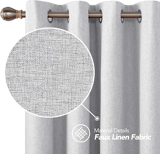 Amazon Com Deconovo Thermal Insulated Curtains Grey Blackout