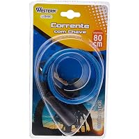 Western CB-880 Corrente com Chave para Bicicleta, Azul/Vermelho, 80 cm