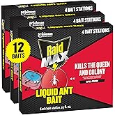 Raid MAX Liquid Ant Killer Baits, Indoor &amp; Outdoor Use, 12 Count | Kills the Queen and Colony, Insect Repellent &amp; Pest Control