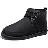 MIXIN Men's Winter Snow Boots Fuzzy Cozy Suede Leather Cold Weather Warm Outdoor Casual Ankle Boots