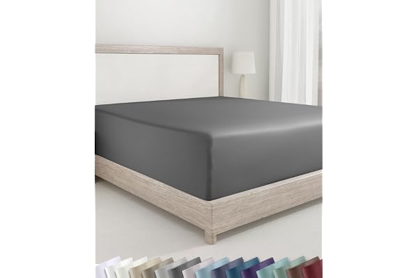 California Design Den Deep Pocket Fitted Sheet Only, Soft 400 Thread Count 100% Cotton King Sheet, No Pop-Off Elastic, Durabl