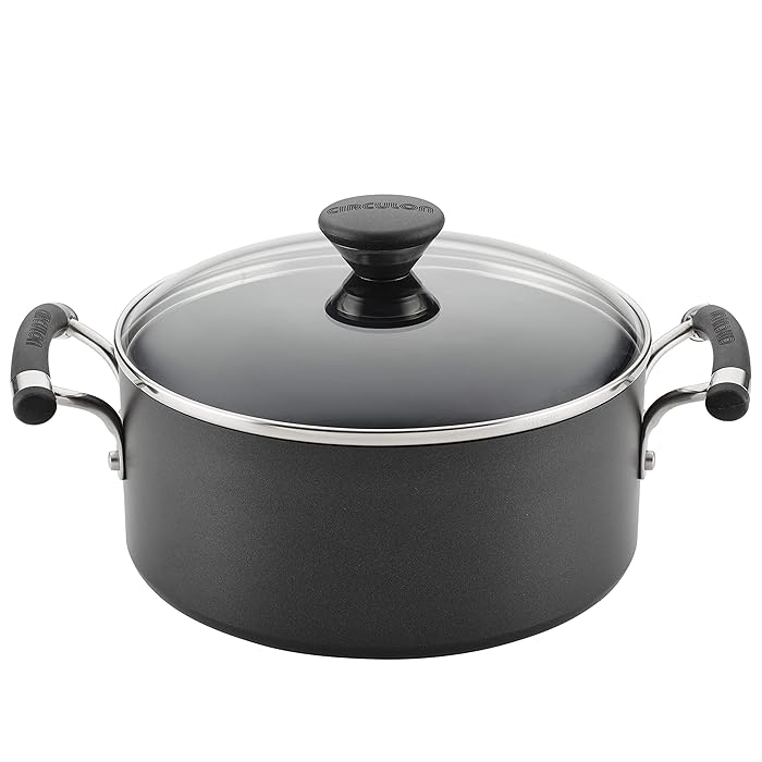 Circulon 89311 5-Qt. Covered Hard Anodized Aluminum Dutch Oven 5 Quart Black