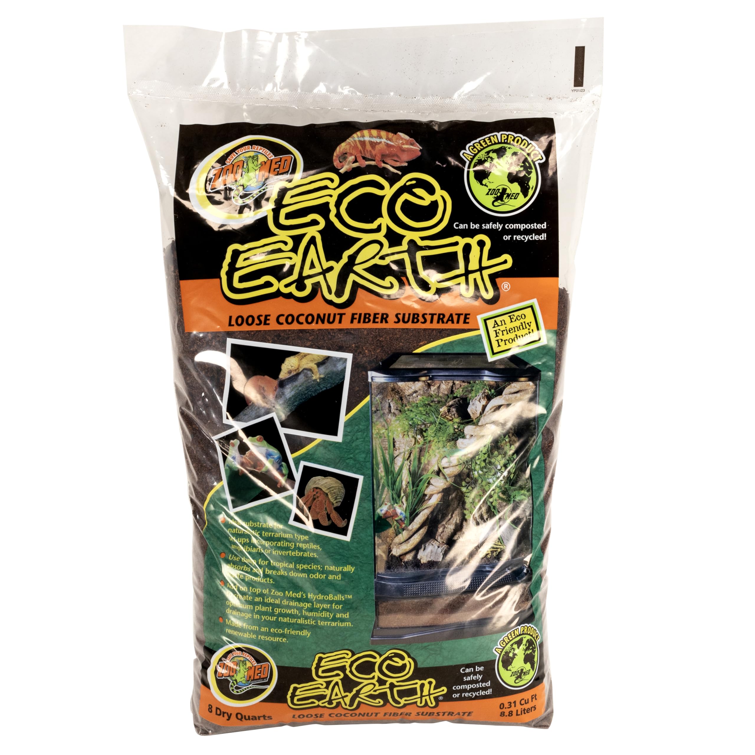 zoomed Zoo Med EE-8 Eco Earth Substrate Loose Pack, 8.8 Litres